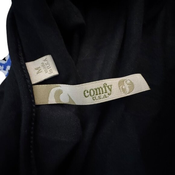 COMFY USA Size Medium Midi Dress  Balloon Crinkled Hem artsy Lagenlook - Picture 7 of 8